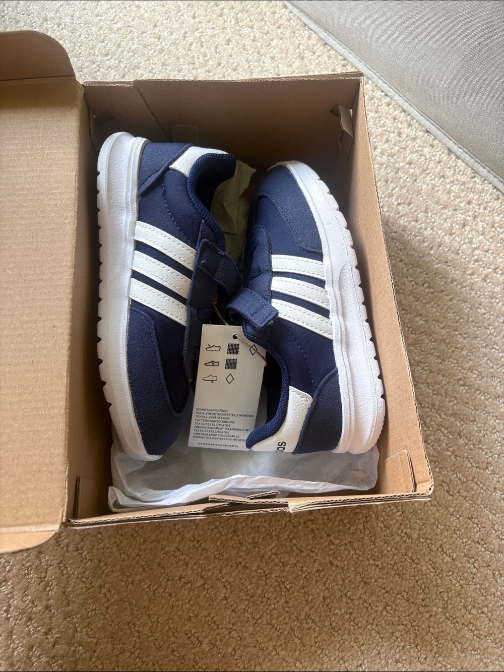adidas Navy and White Velcro Casual Sneakers